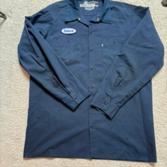 Navy Work Mechanics Chore Shirt with "Robert" patch on front. - Picture 13 of 15